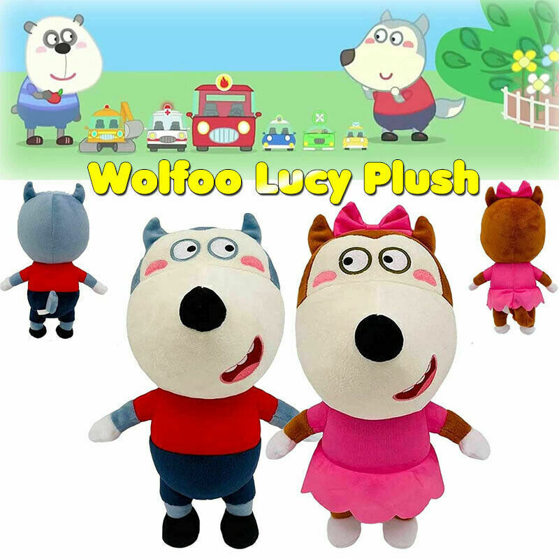 2pcs Wolfoo Lucy Family Plush Doll English Animation Stuffed Cartoon Doll  new