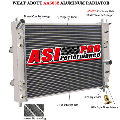 3 Rows Aluminum Radiator for 2005-2013 2007 Chevy Corvette C6 6.0L 6.2L 7.0L,V8
