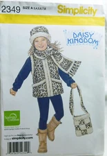 Simplicity Daisey Kingdom Pattern 2349 Girl Vest, Scarf, Hat, Purse 3 - 8 Uncut