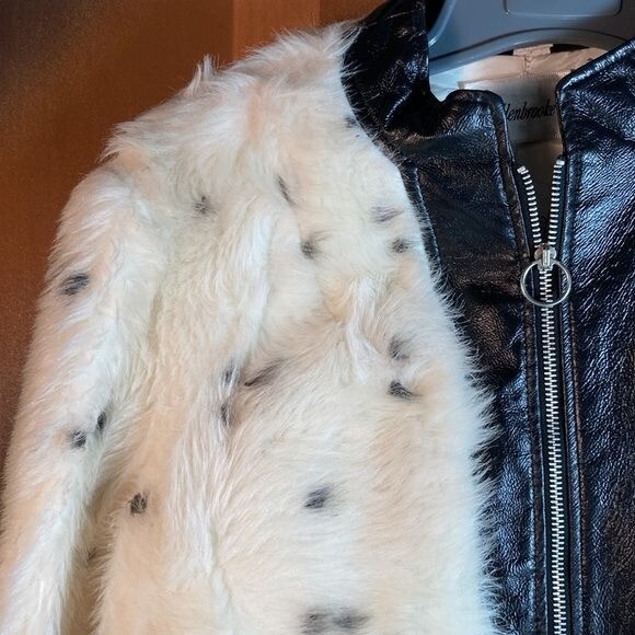 Fully lined vintage 70's faux Dalmatian fur teddy jacket