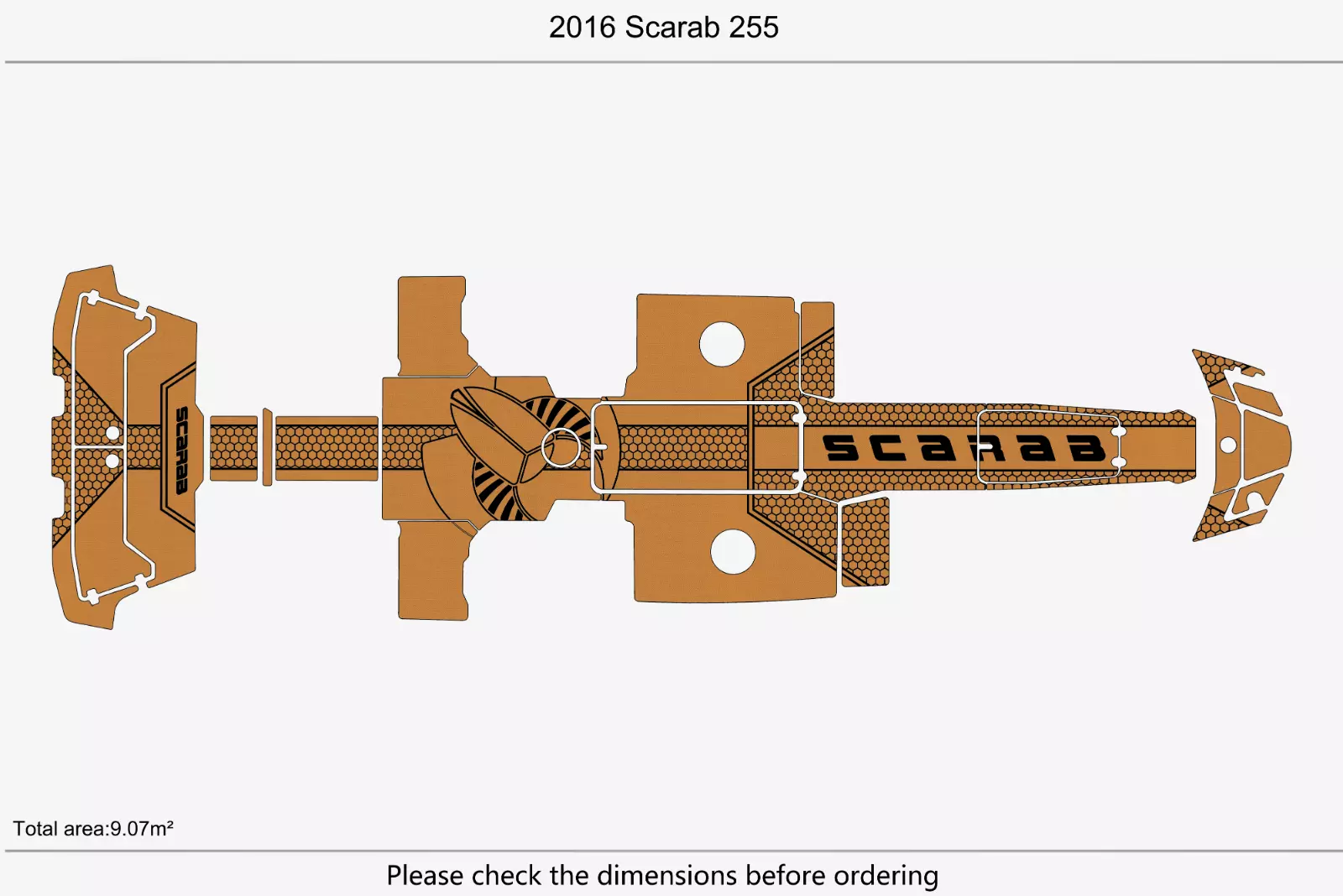 2016 Scarab 255  Swim Platform Cockpit Boat Pads EVA Foam Teak Deck Flooring Mat