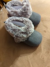 First Steps Baby Faux Fur Gray Boots Size 3