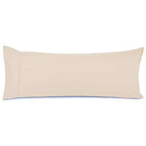 Soft Body Pillow Cover 20x54 Inches Beige 1Pc