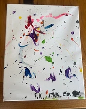 Rare abstract acrylic painting on canvas original 25cmx35cm