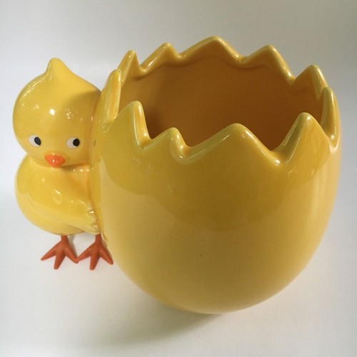 figural CHICK HATCHED EGG planter vase candy bowl etc - CERAMIC teleflora - NEW - Picture 6 of 10