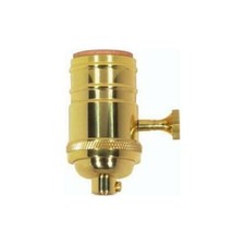 Satco 3 Piece Stamped Solid Brass 3 Way (2 Circuit) Turn Knob Socket