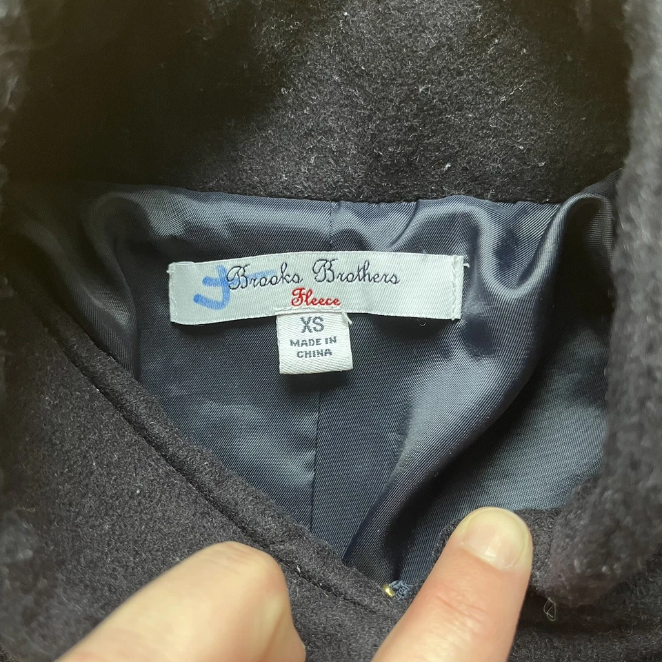 Brooks Brothers флис темно-синий молнии пальто золотой морской кнопка шерстяная смесь Xs девочек - Изображение 2 из 4