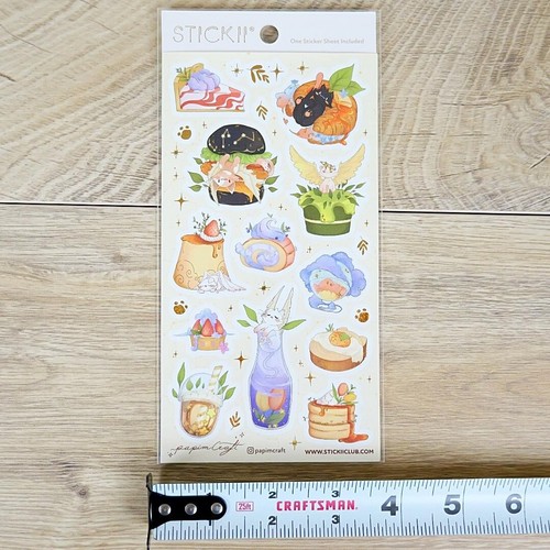 Celestial Cat Cafe - 1 Sticker Sheet - Food & Fantasy - New in Packaging - Picture 11 of 11