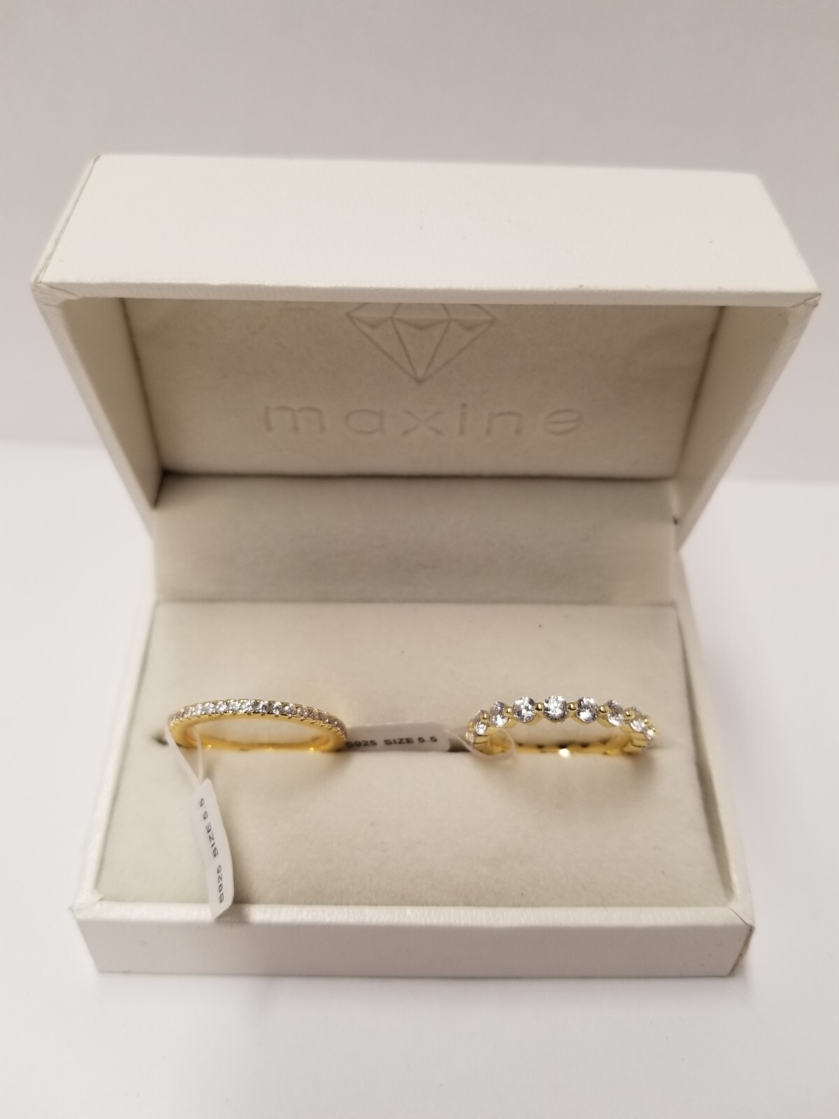 Maxine Stackable Simulated Diamond 18k Gold Plate… - image 1