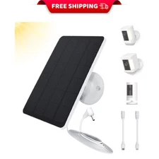 4W Solar Panel for Ring Cam – 10ft Cable, Outdoor Mount, Sun-Powered