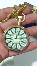 Antique Elgin-Style Brass Pocket Watch   2" Timeless Collectible Timepiece