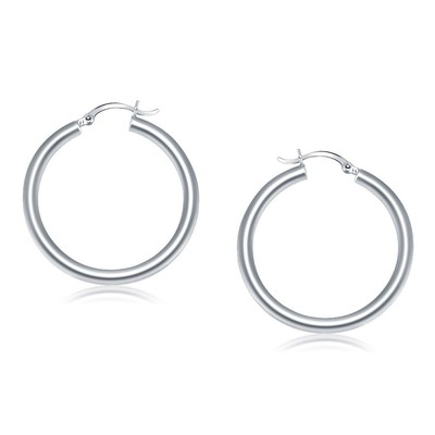 Creolen 14 Karat Weißgold poliert (4 x 40 mm)