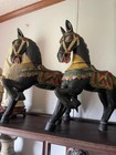2 ANTIQUES WOOD CARVED HORSES — photo 6