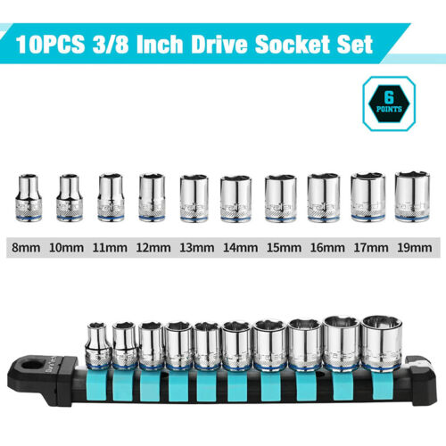 DURATECH 10PC 3/8" Drive Socket Set Metric Socket Set 6-Point Shallow Socket Set - Picture 4 of 9