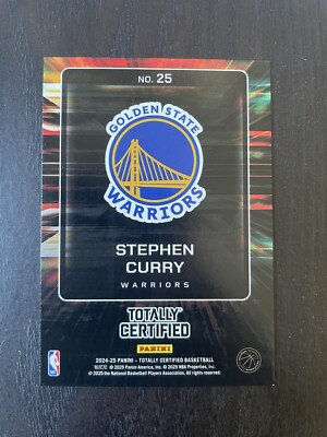 2024-25 Panini Totally Certified Stephen Curry Z Team SSP