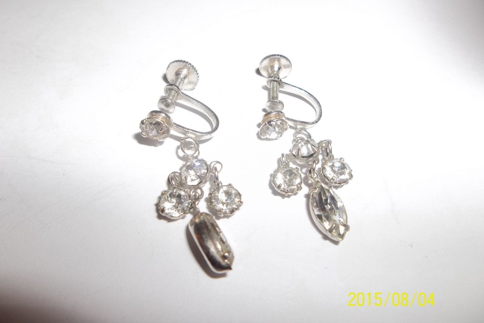 Vintage BOGOFF Clear Rhinestone Necklace screw Ea… - image 4