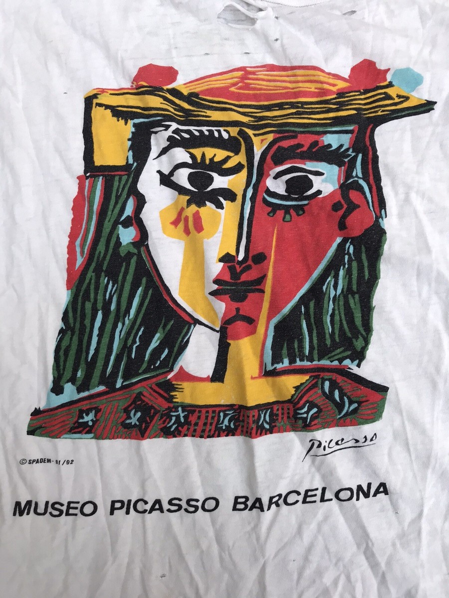 Vintage 90s Shirt Museo Picasso Barcelona Abstract Portrait 1991