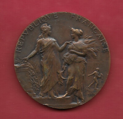 Médaille Ministère De L'Agriculture 1928 - Bronze, Science Et Labeur, 50mm
