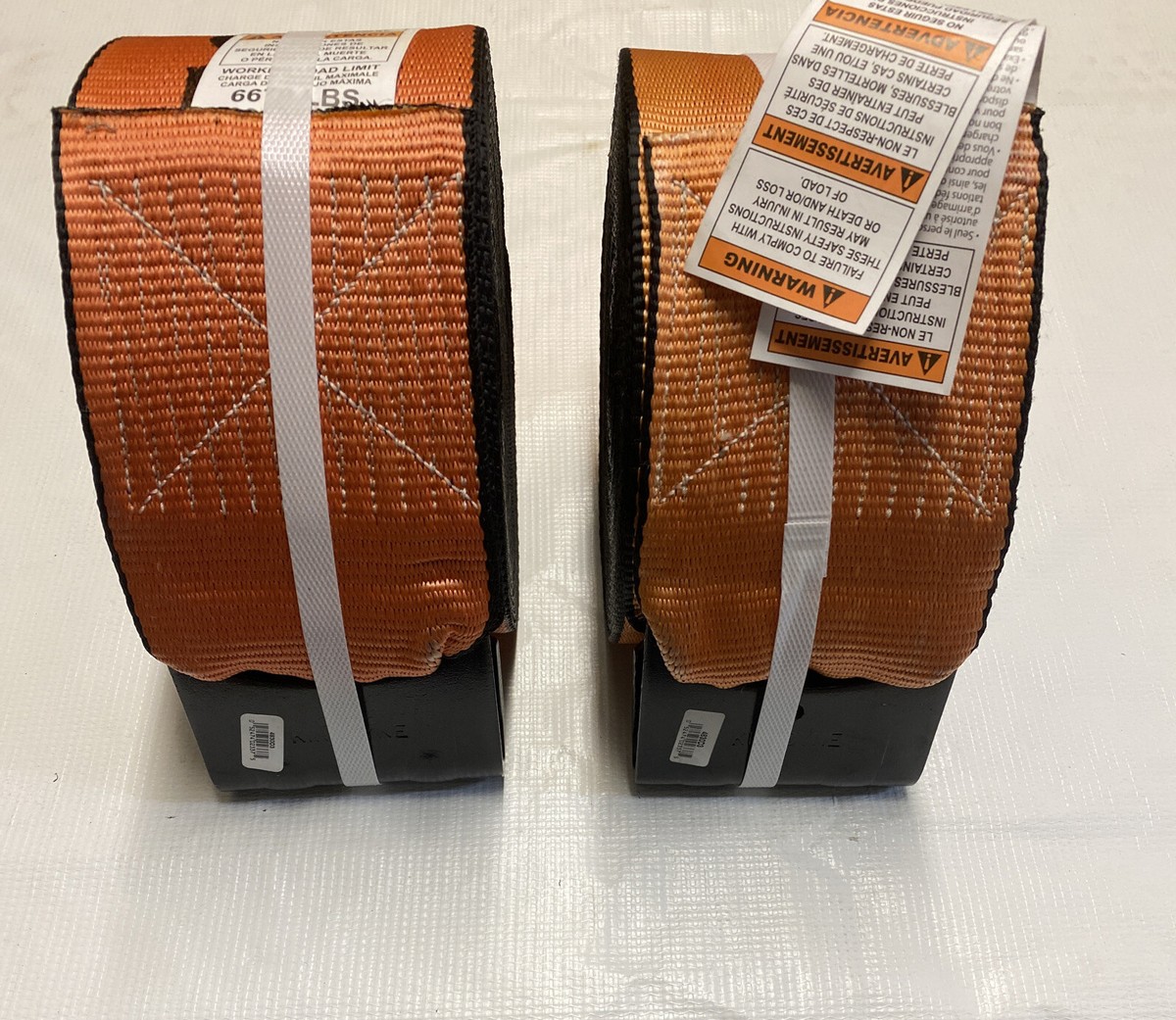 2-Kinedyne 4” x 30' Winch Straps w/Flat Hook 4830D3 WWL