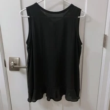 Loft medium black formal sleeveless blouse with bow