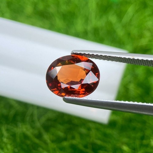 4.21 Cts | natural loose" Spessartite Garnet | Orange | Oval Shape | step cut - Picture 4 of 5