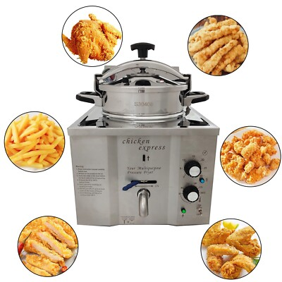 #ad 110V Commercial High Pressure Fried Chicken Stove 16L Deep Frying Stove Machine $878.15