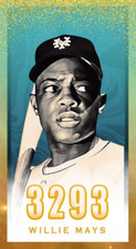 Willie Mays 3000 Hit Club Series Original Tobacco Size ACEO Art Card