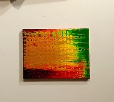 ORIGINAL ABSTRACT ACRYLIC Fluid Art  9X 12 on Canvas