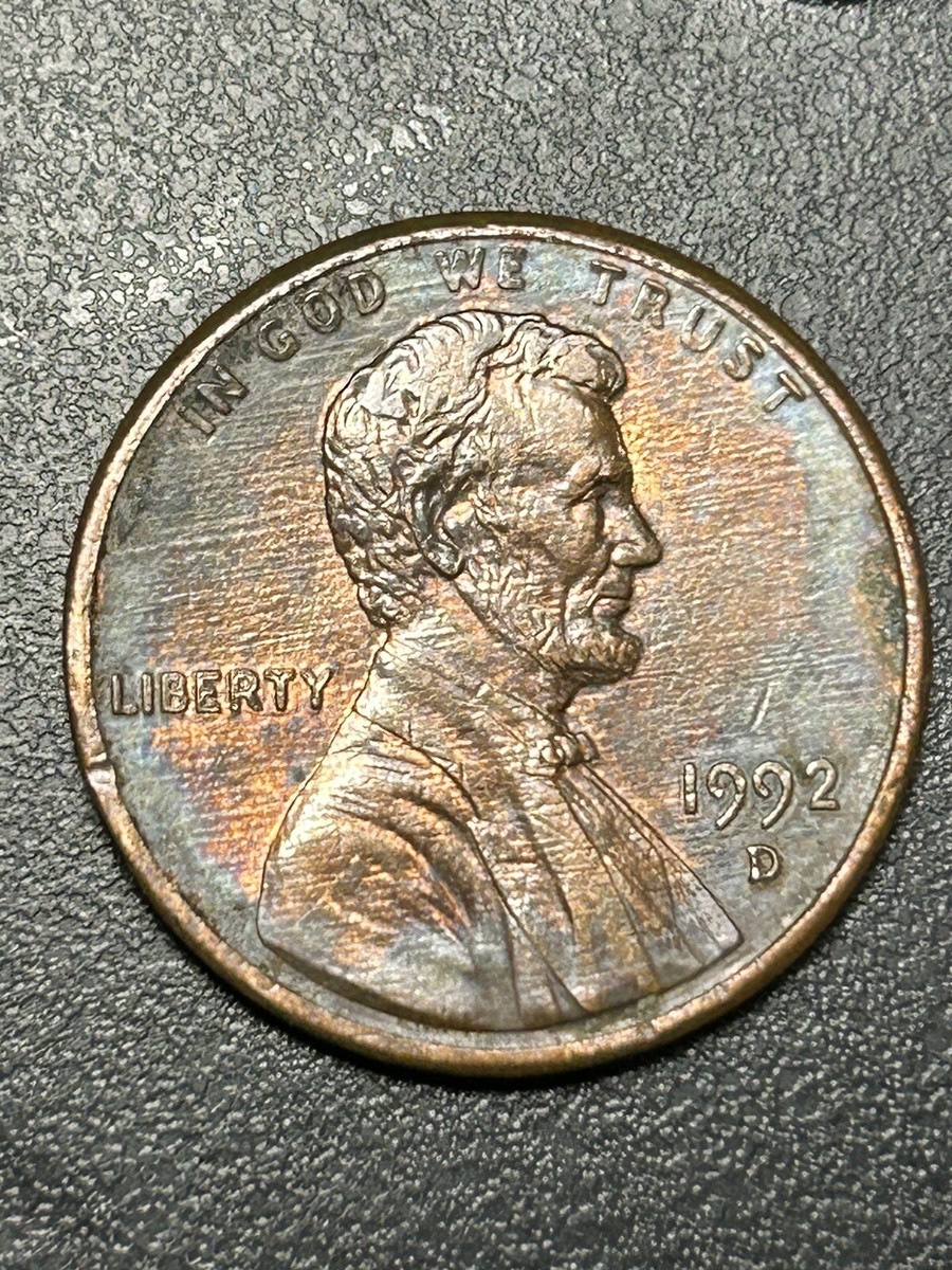 1992 D Lincoln Penny Mint Mark D Double Stamped On Both