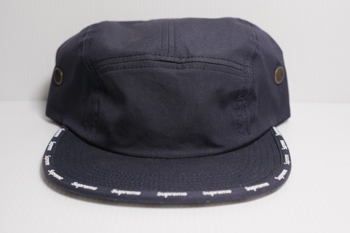 SUPREME FW15 VISOR TAPED CAMP HAT CAP NAVY BOX LOGO DEADSTOCK DUNK BRAND NEW