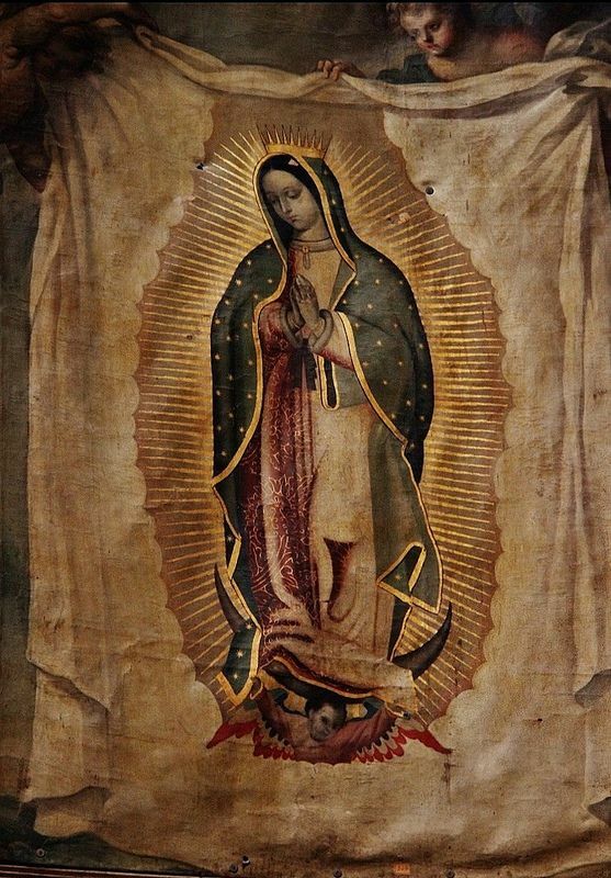 Toile Vierge Marie 50x70 cm cadeau de baptême et protection spirituelle familiale