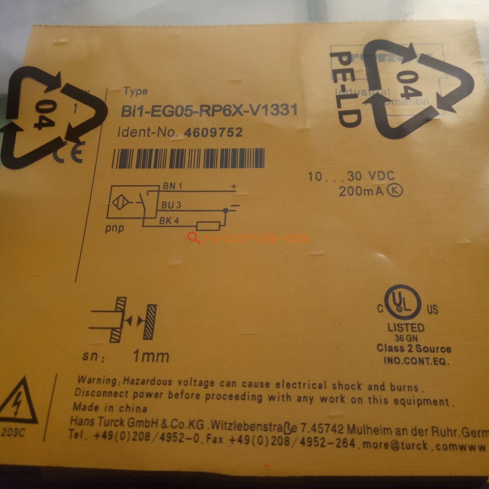 1PCS New For TURCK Proximity Switch Bi1 EG05 AP6X V1331