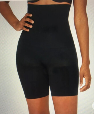 Lot Of 3 Spanx Assests Size ( 5 )1X  Sensational Shaper Mid Thigh Black  NWT