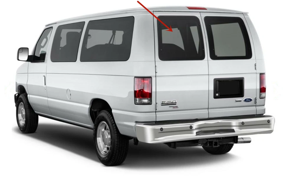 Fit 1992-2016 Ford Econoline Van Driver Side Rear Back Glass Stationary W/Sealer Foto 2 de 4