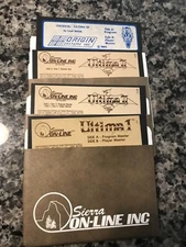 Atari  800 Computer II Ultima I, II, & III Software Lot Untested Floppy Discs
