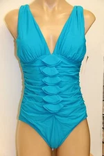 New  I.N.C.  INC  Swimsuit Bikini 1 one pc Size 10 Peacock  