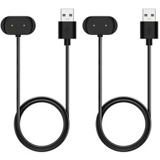 2PCS Charger Compatible for Amazfit Bip 5/Bip 5 Unity/Bip 3/Bip 3 Black