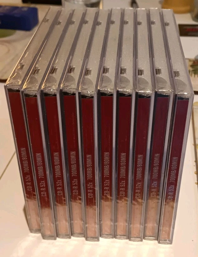 imation cdr, 52x, 700mb, 80min, box of 10 discs with cases all new sealed  - Image 4 of 4