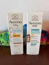 Aveeno Kids AND Baby  Moisture Face Lotion and Mineral Sunscreen with SPF 30
