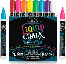 Liquid Chalk Markers for Blackboards - Bold Color Dry Erase Marker Pens - Chalk