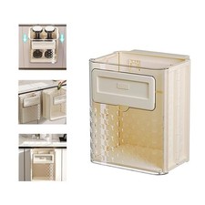 3 Gallon Kitchen Compost Bin Under Sink Foldable Hanging Trash Can White