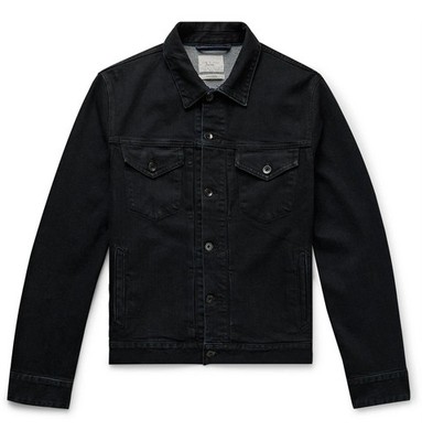 RAG & BONE Definitive Denim Trucker Jacket Made in USA Reckless Night Blue LARGE