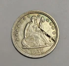 1857 United States Seated Liberty Silver Quarter XF -With Planchet Error