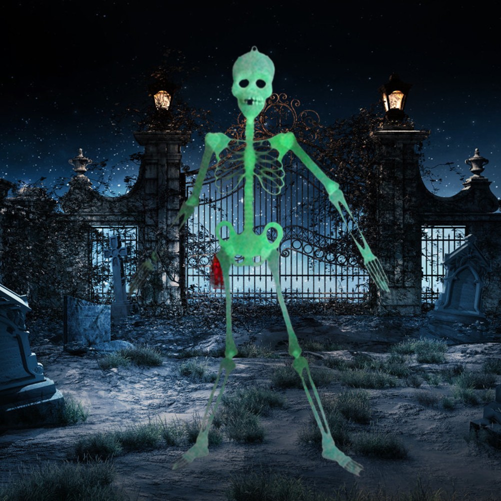 Glowing In The Dark Halloween Skeleton Decor Luminous Lifelike Skeleton Model