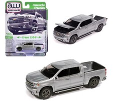 2019 Chevrolet Silverado High Country Silver 1:64 Model by Auto World AWSP215B4I
