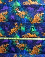 1 yd 100% Cotton Fabric Hanna-Barbera "Scooby Doo" with Colorful Spider Webs