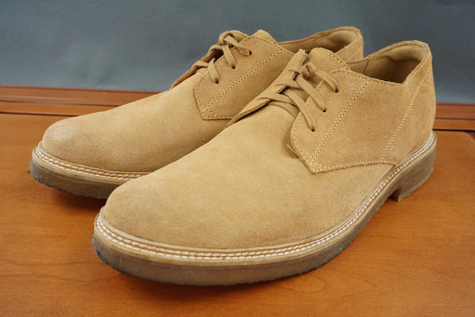 Scarpa Clarks Signature uomo 11 marrone scamosciato stringata comoda elegante suola crepe derby