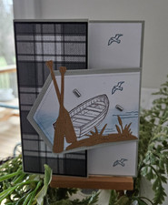 STAMPIN UP CARD KIT - BOAT   CARD KIT MAKES 4 #26.159