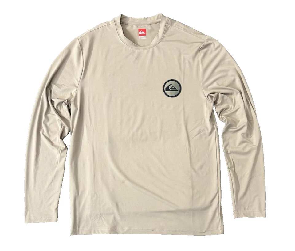 Camisa Quiksilver Beige Manga Larga con Logo Talla M Foto 2 de 3
