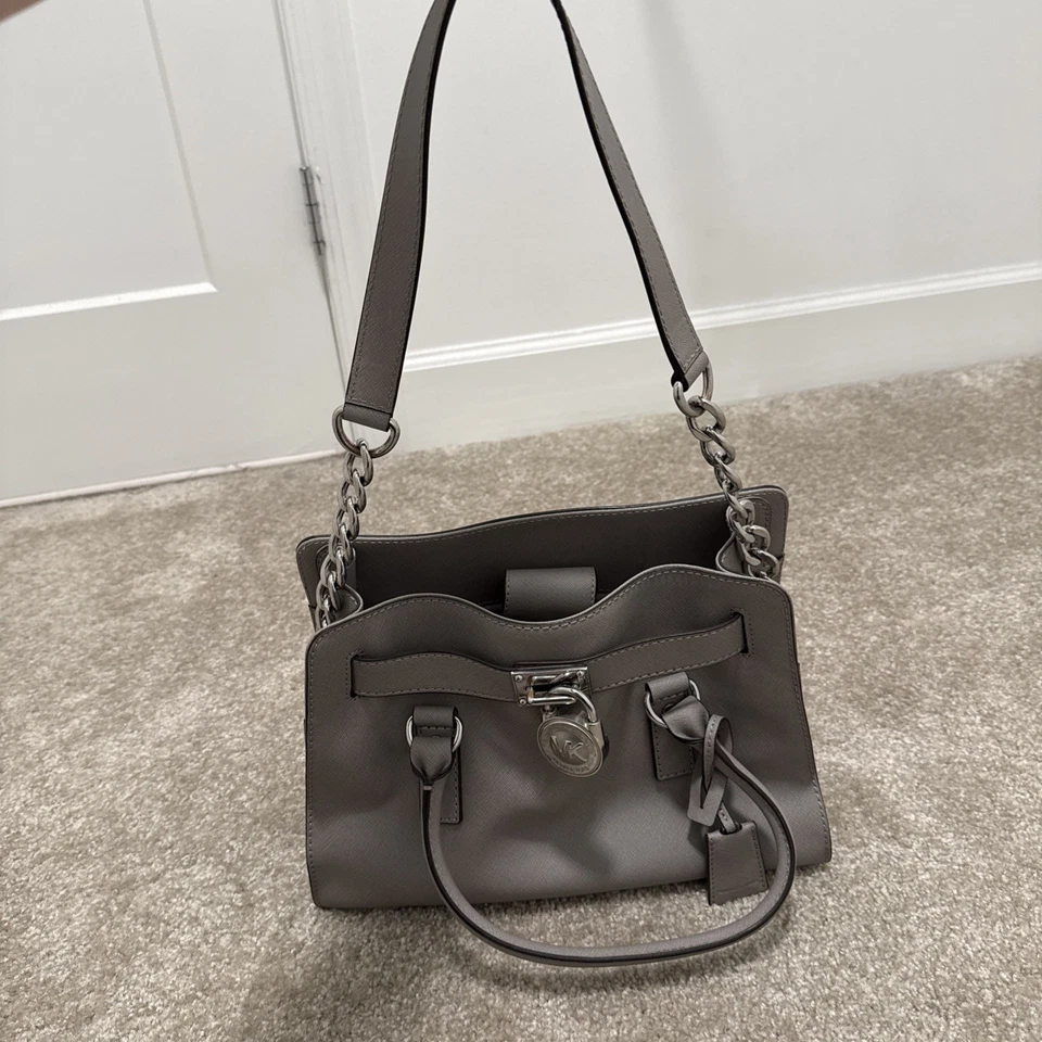 Cartera/bolso de hombro Michael Kors Hamilton East West de cuero Saffiano-Duna oscura Foto 4 de 4